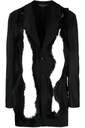Comme des Garçons Enkeltradet blazer med imiteret pelsudsmykning