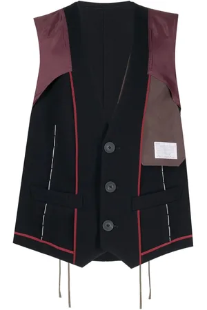 Kolor Uldvest med patchwork-design