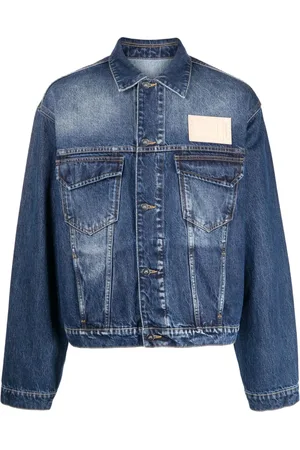 A-cold-wall* Vintage-vasket denimjakke med logotryk