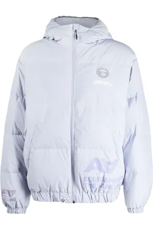 A Bathing Ape Dunjakke med slogantryk og hætte