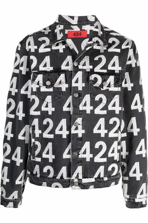 424 FAIRFAX Denimjakke i bomuld med logotryk