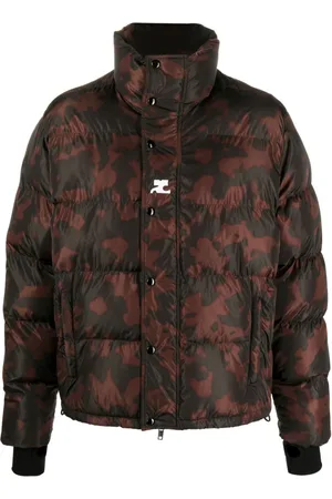 Courrèges Dynejakke med camouflage-mønster og høj hals