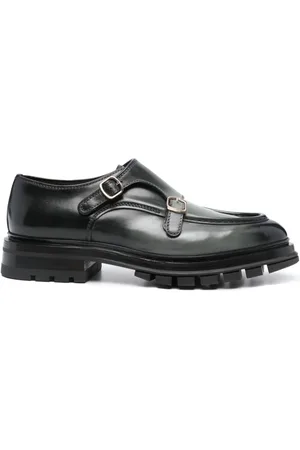 santoni Loafers i læder med dobbelt spænde