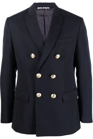 Palm Angels Dobbeltradet blazer med palmebroderi