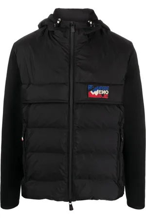Moncler Cardigan med quiltet panel og hætte