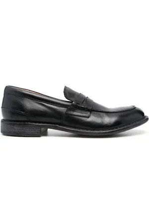 Moma Loafers i læder med penny-slot-detalje