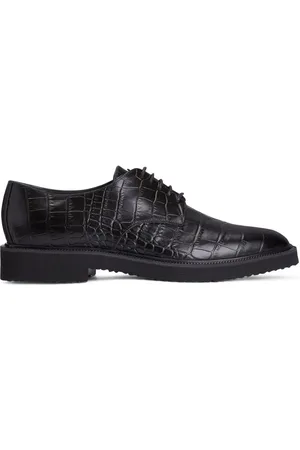 Giuseppe Zanotti Oxfords-sko i læder med krokodilleskindseffekt