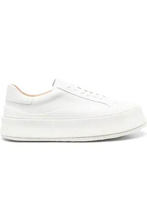 Jil Sander Plateausneakers i læder med snøre