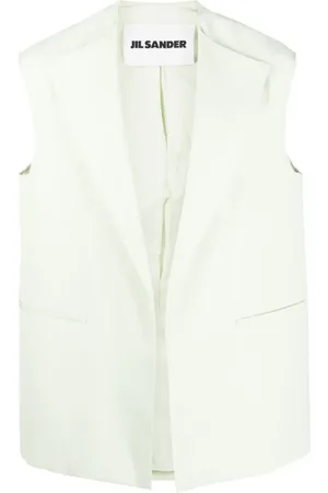Jil Sander Enkeltradet vest med V-hals