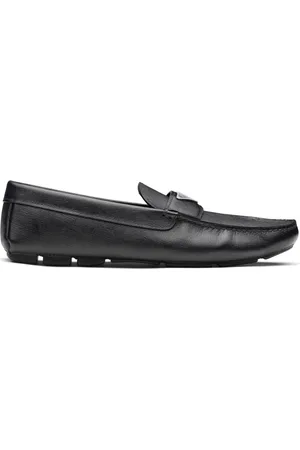 Prada Læderloafers med logoplade