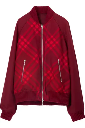 Burberry Vendbar bomberjakke med ternet tryk