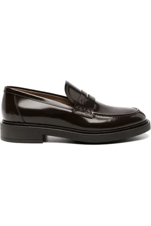 Gianvito Rossi Loafers i læder med præget logo