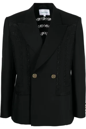 Casablanca Dobbeltradet blazer med broderie anglaise