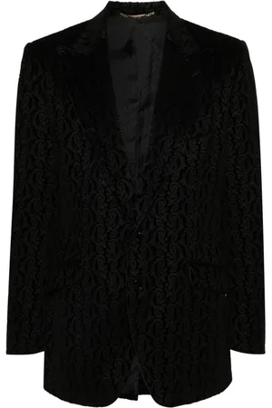 Dolce & Gabbana Blazer med spidsrevers og jacquard-mønster fra 00