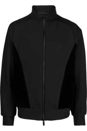 Giorgio Armani Jakke med logobroderi og lynlås