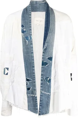 GREG LAUREN Tweed-jakke med åben front