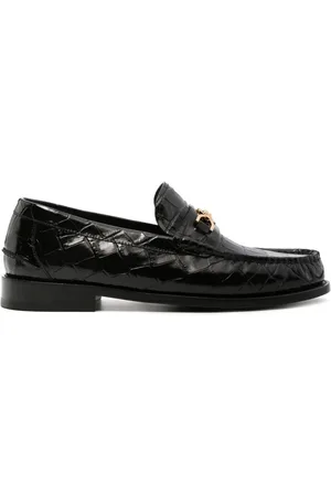 VERSACE Loafers i krokodillepræget læder
