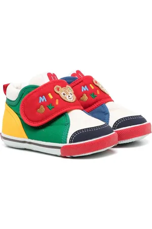 Miki House Sneakers med broderet logo og burrelukning