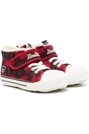 Miki House Skotskternede sneakers med broderet logo