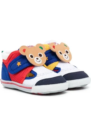 Miki House Sneakers med bamse-udsmykning og burrelukning
