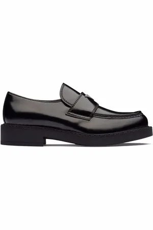 Prada Chocolate loafers i børstet læder