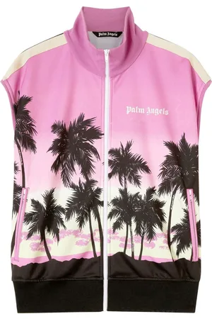 Palm Angels Vest med grafisk tryk og lynlås