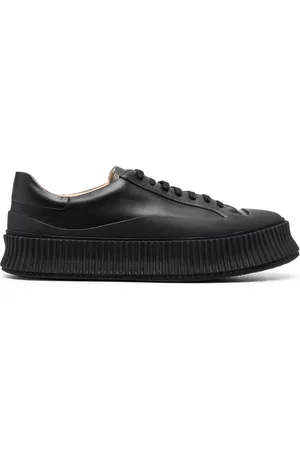 Jil Sander Plateausneakers i læder med snøre