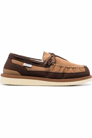 SUICOKE Loafers i ruskind med pelsfor