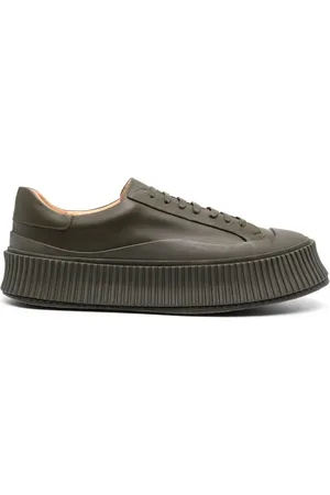 Jil Sander Plateausneakers i læder med snøre