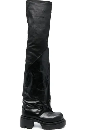 Rick Owens Bogun 78mm læderstøvler med svaj