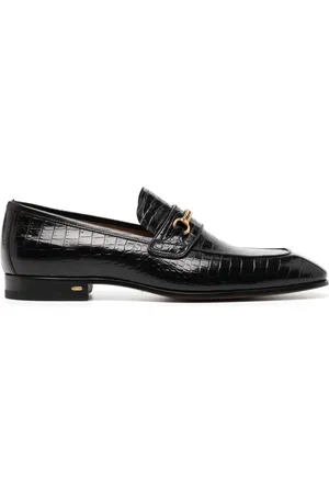 Tom Ford Loafers i læder med krokodilleeffekt