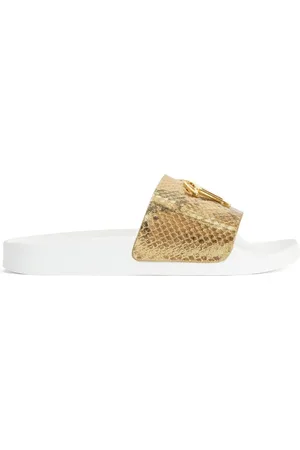 Giuseppe Zanotti Brett sandaler med slangeskindseffekt