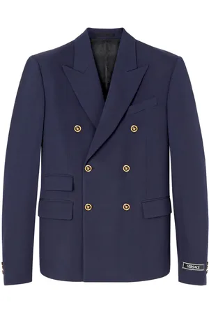 VERSACE Dobbeltradet blazer med logoplade