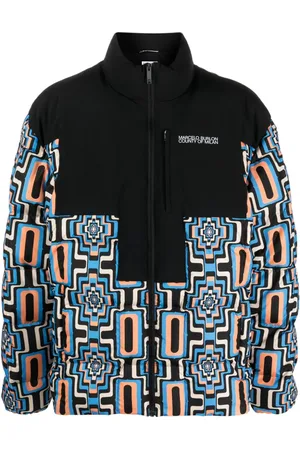 MARCELO BURLON Quiltet dunjakke med geometrisk tryk