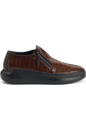 Giuseppe Zanotti Slip-on sneakers i læder med krokodilleeffekt