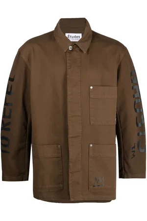 Etudes Denimjakke med grafisk tryk