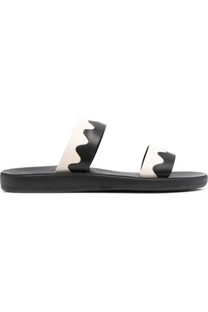 Ancient Greek Sandals Tofarvede Paralia sandaler med læder