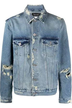 Purple Brand Denimjakke med slitageeffekt