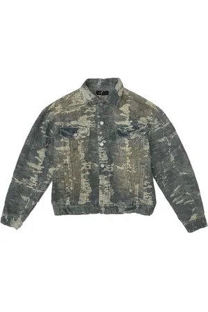 Purple Brand Denimjakke i mønstret jacquard
