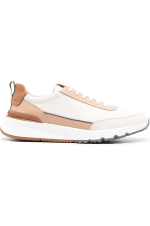 Brunello Cucinelli Læder-sneakers med broderet logo