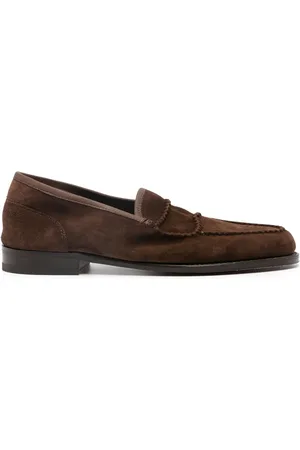 JOHN LOBB Loafers i ruskind med tonet design