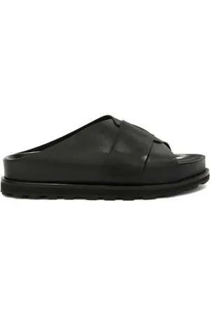 Jil Sander Slip-on lædersandaler