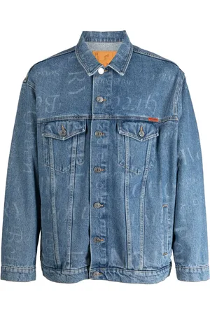 MARTINE ROSE Denimjakke med heldækkende logotryk