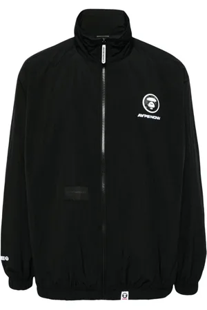 A Bathing Ape Jakke med logo-applikation og lynlås