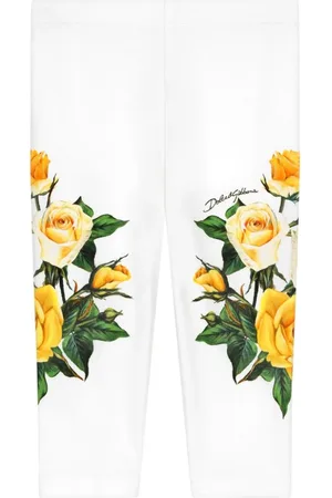 Dolce & Gabbana Leggings i jersey med rosetryk