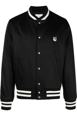Maison Kitsuné Bomberjakke i satin med ræve-mærke