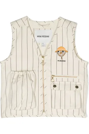 Mini Rodini Stribet vest med broderet logo