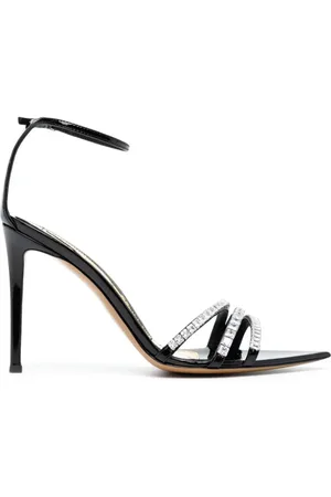 ALEXANDRE VAUTHIER 85mm sandaler i læder med krystaludsmykning