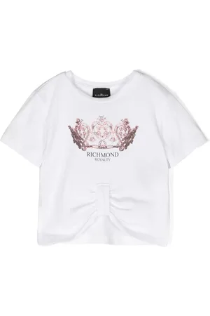 John Richmond T-shirt i jersey med kronetryk
