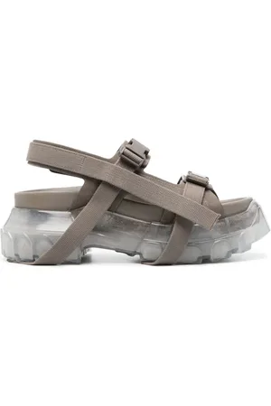 Rick Owens 65 mm kraftige sandaler i ruskind med plateausål